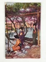 Japanese Postcard Wisteria Kimono Women C1930 Showa Color Photography PC179