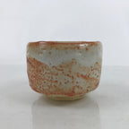 Japanese Pottery Chawan Tea Bowl Vtg Ceramic Shino ware Orange W/ Box PX751