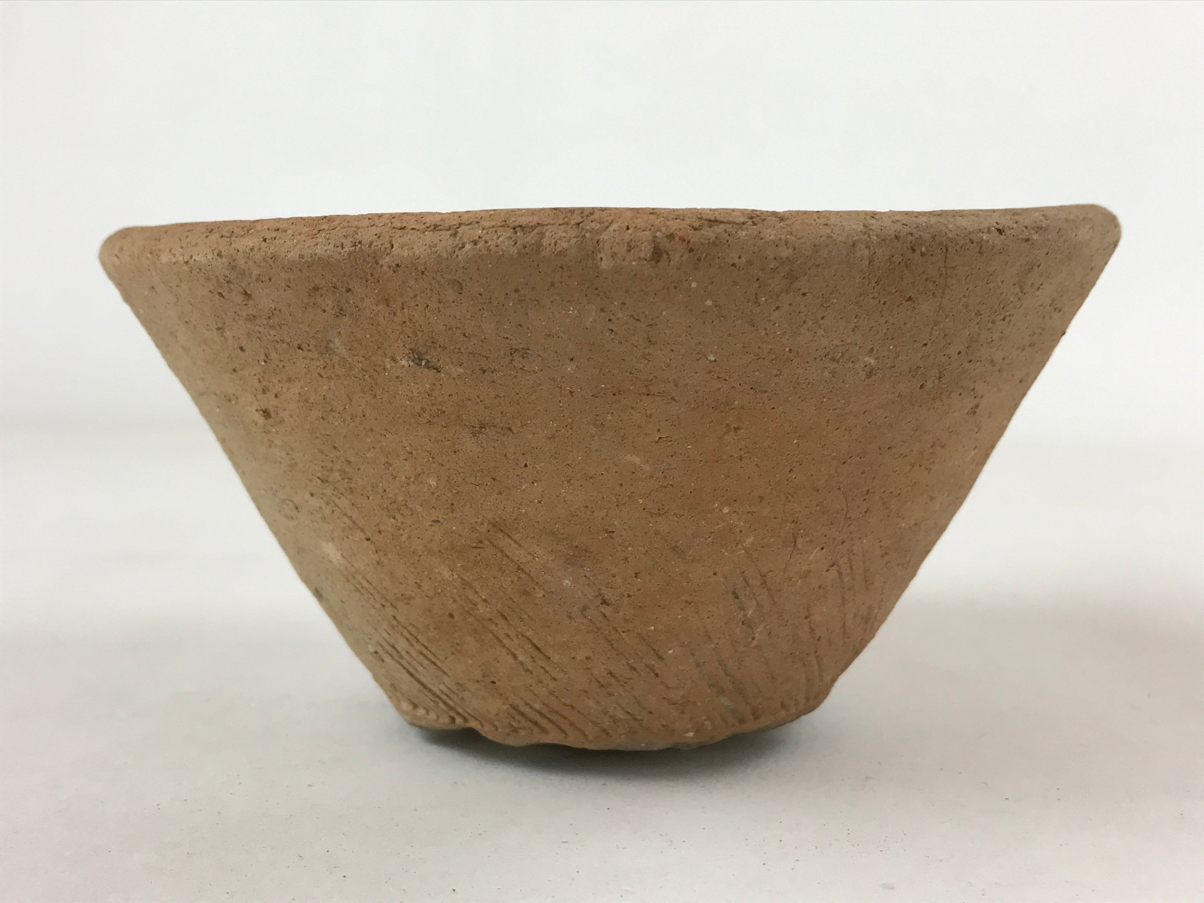 Japanese Pottery Clay Bowl Vtg V-Shape Terracotta Decor Yakimono PY596