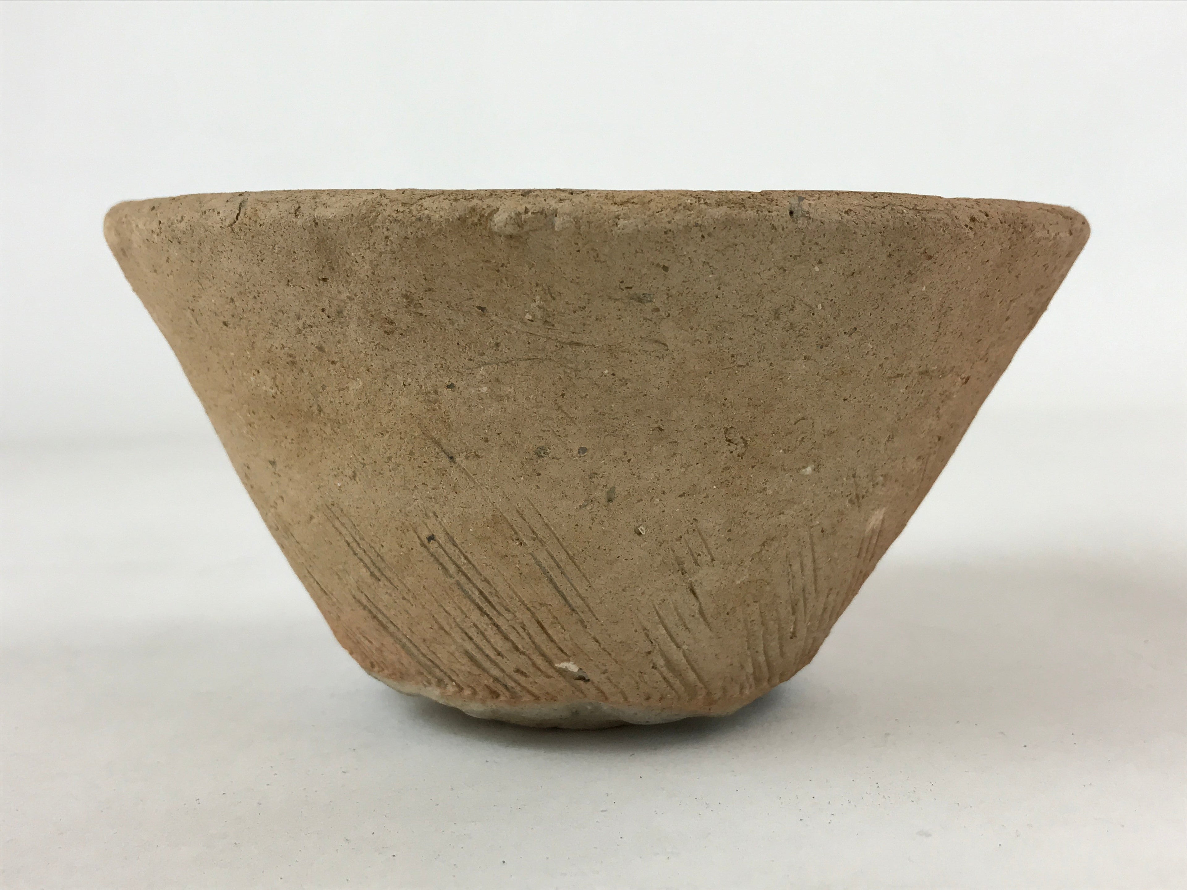 Japanese Pottery Clay Bowl Vtg V-Shape Terracotta Decor Yakimono PY596