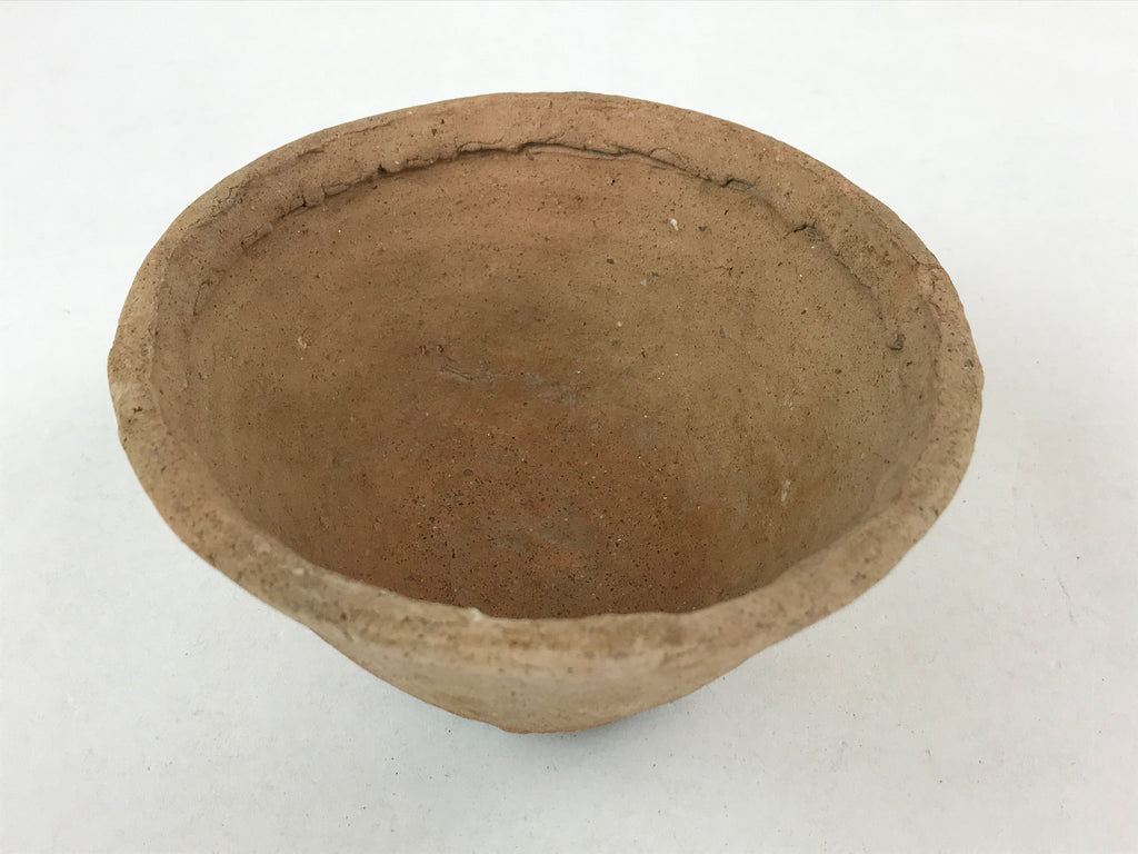 Japanese Pottery Clay Bowl Vtg V-Shape Terracotta Decor Yakimono PY596
