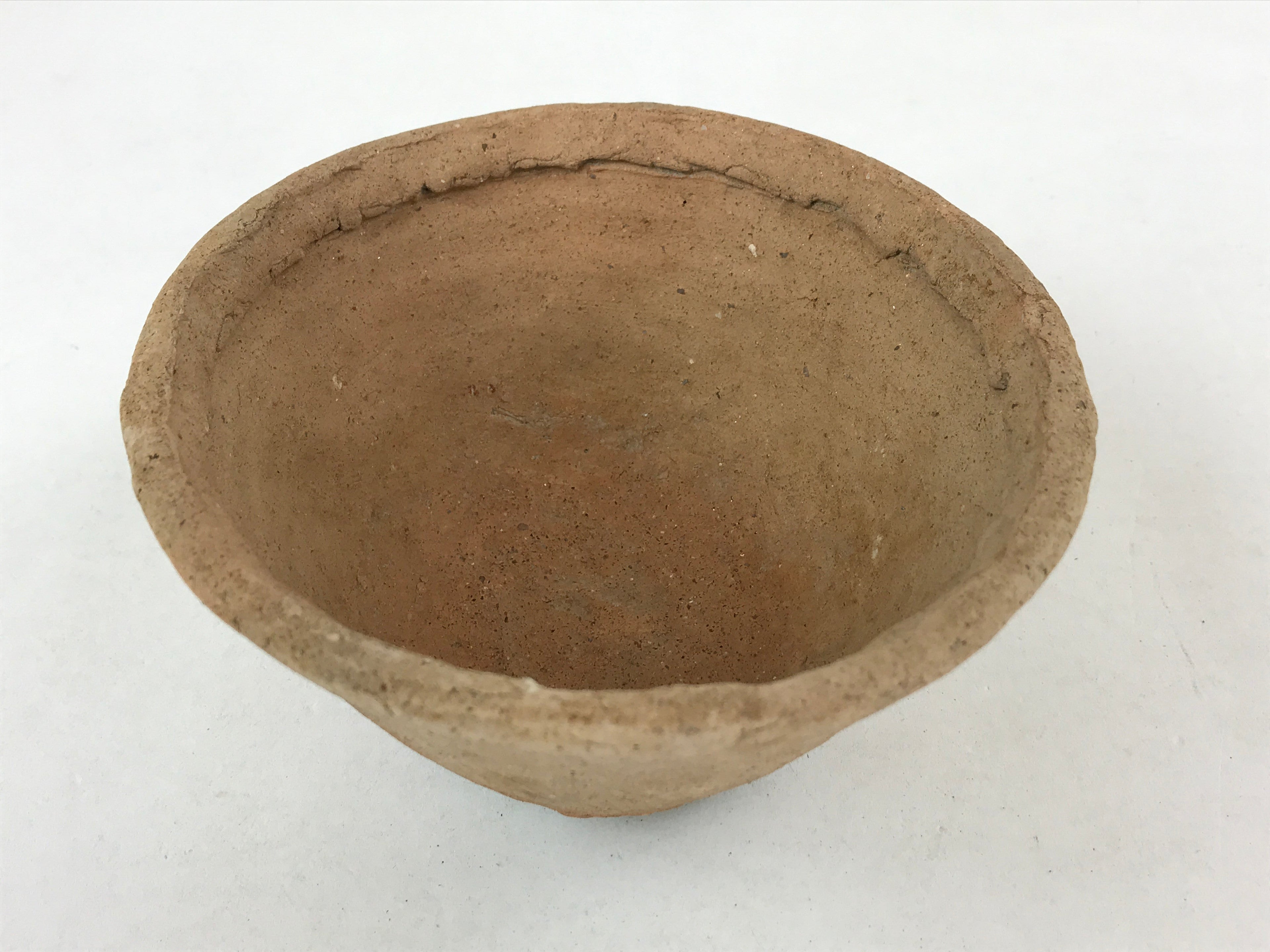 Japanese Pottery Clay Bowl Vtg V-Shape Terracotta Decor Yakimono PY596