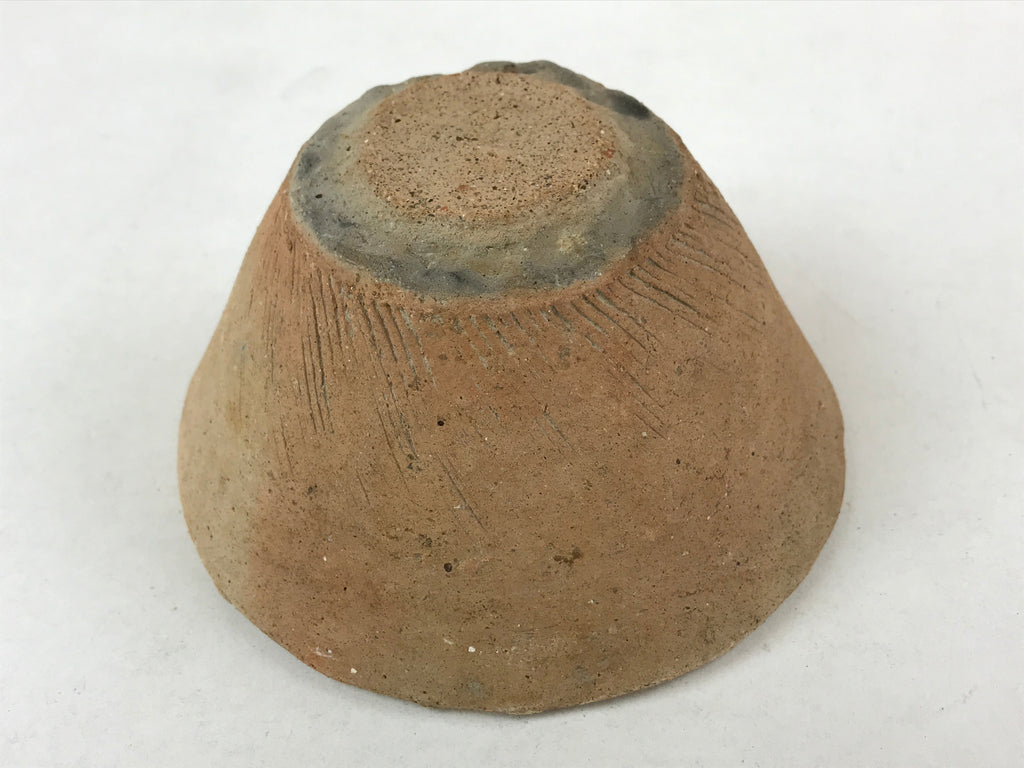 Japanese Pottery Clay Bowl Vtg V-Shape Terracotta Decor Yakimono PY596