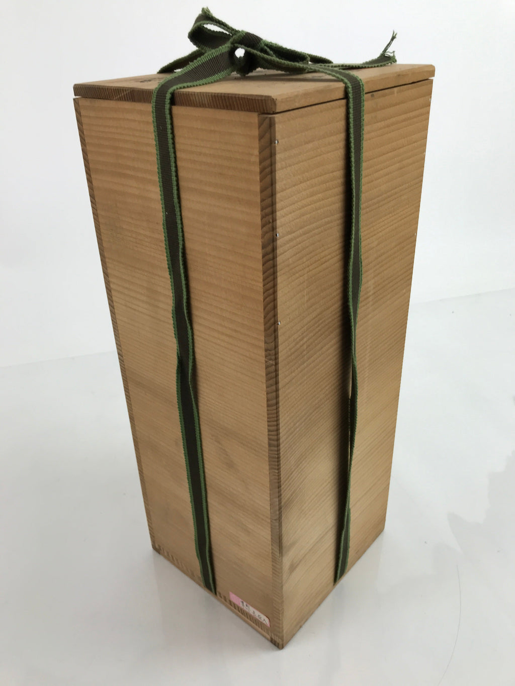Japanese Pottery Flower Vase Vtg Long Tall Oribe Decorative Ducks Green PX743
