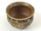 Japanese Pottery Green Tea Bowl Vtg Shigaraki Ware Brown Engraved Chawan CHB1
