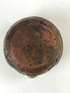 Japanese Pottery Green Tea Bowl Vtg Shigaraki Ware Brown Engraved Chawan CHB1