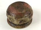 Japanese Pottery Green Tea Bowl Vtg Shigaraki Ware Brown Engraved Chawan CHB1