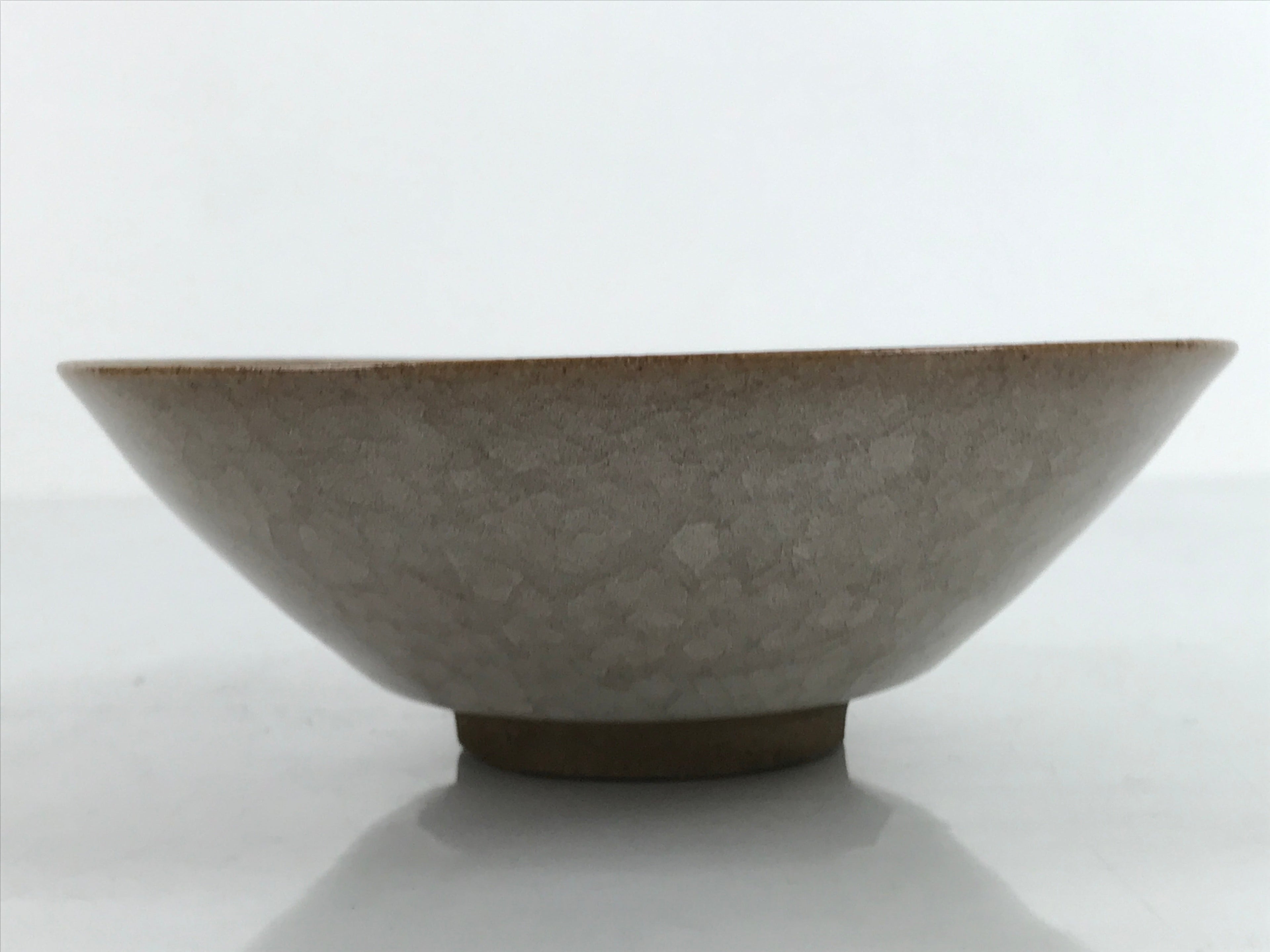 Japanese Pottery Summer Chawan Tea Bowl Vtg Crackle Glaze Gray W/ Box PX734