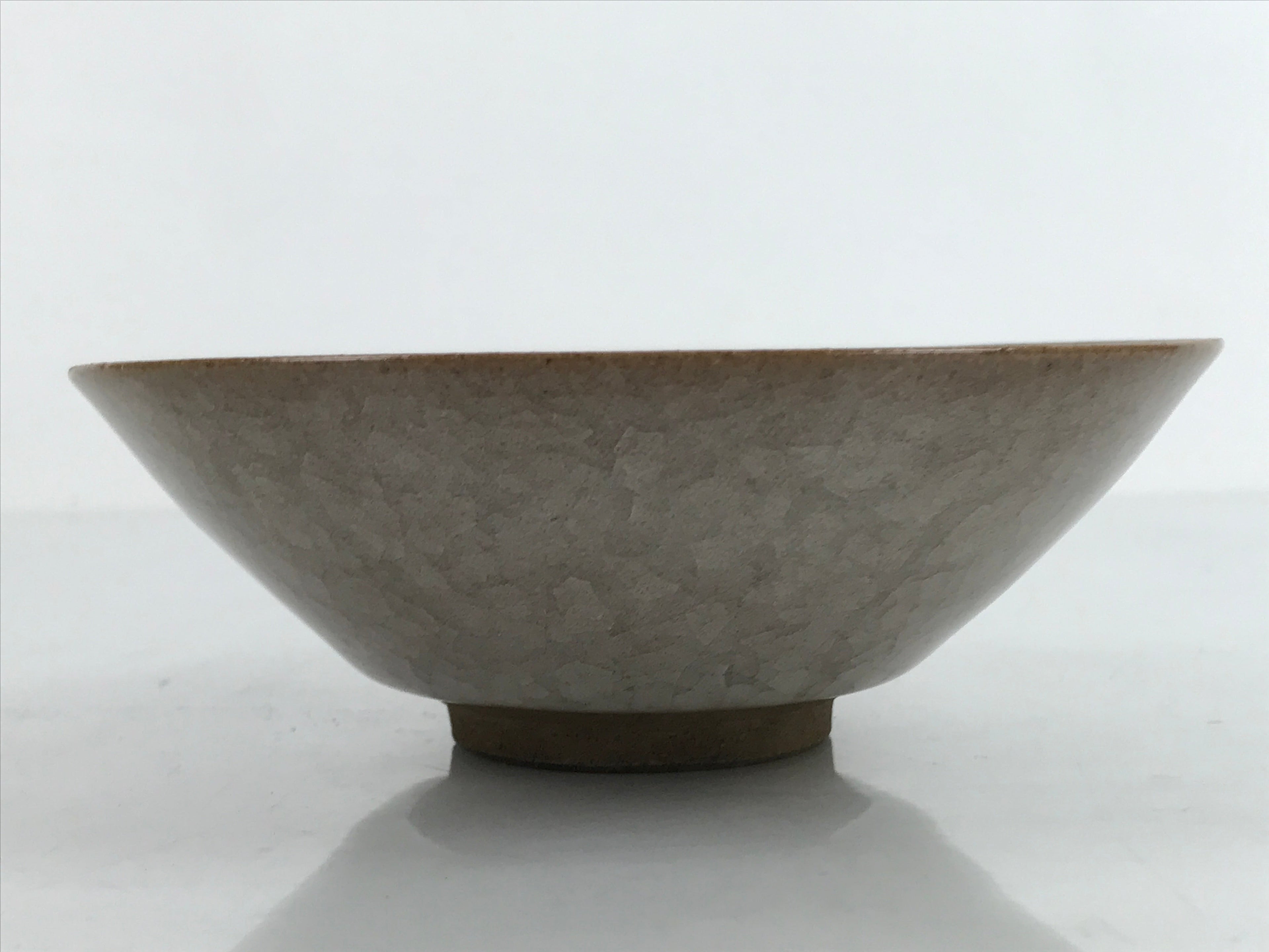 Japanese Pottery Summer Chawan Tea Bowl Vtg Crackle Glaze Gray W/ Box PX734