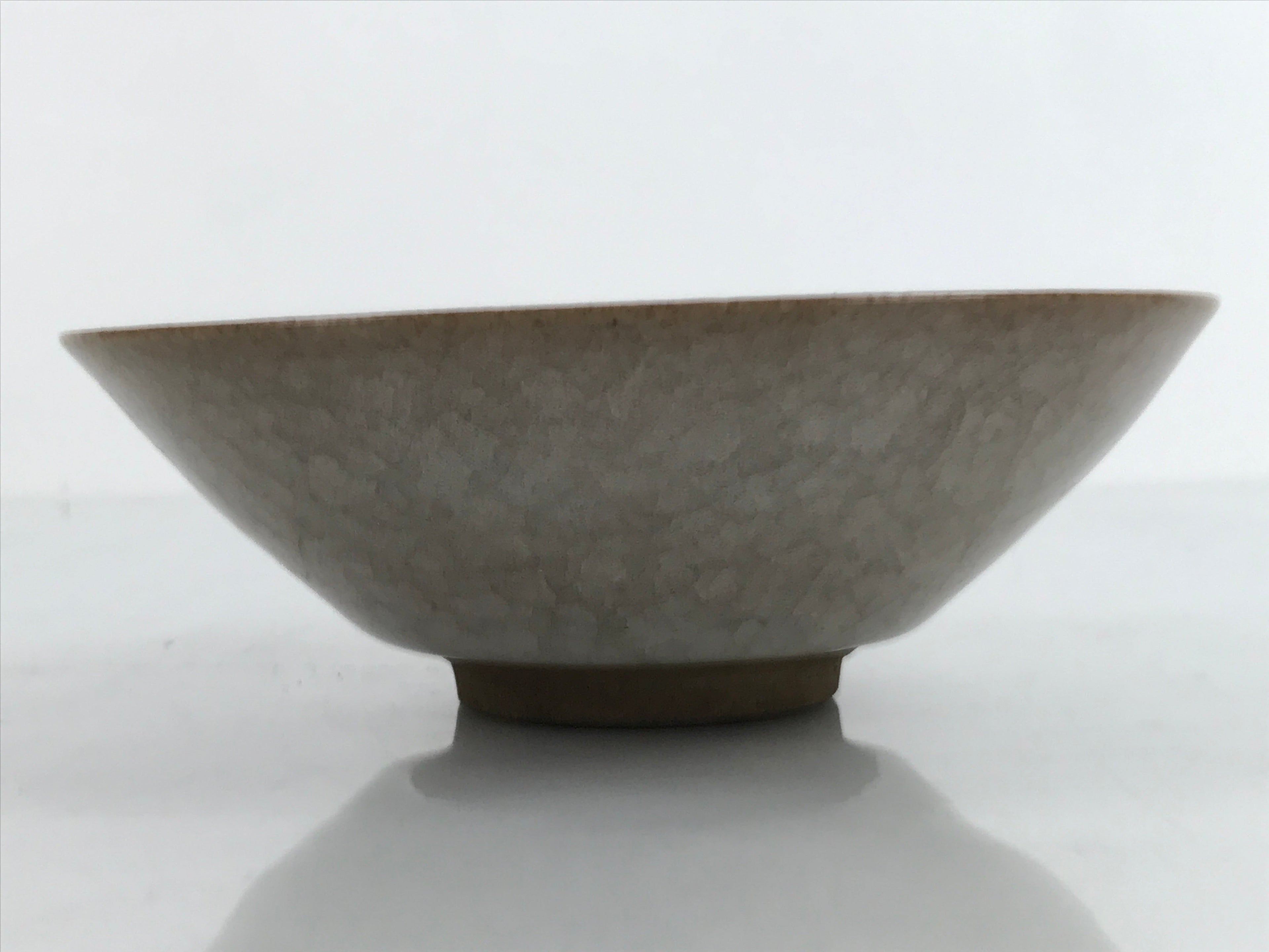 Japanese Pottery Summer Chawan Tea Bowl Vtg Crackle Glaze Gray W/ Box PX734