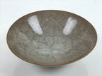 Japanese Pottery Summer Chawan Tea Bowl Vtg Crackle Glaze Gray W/ Box PX734