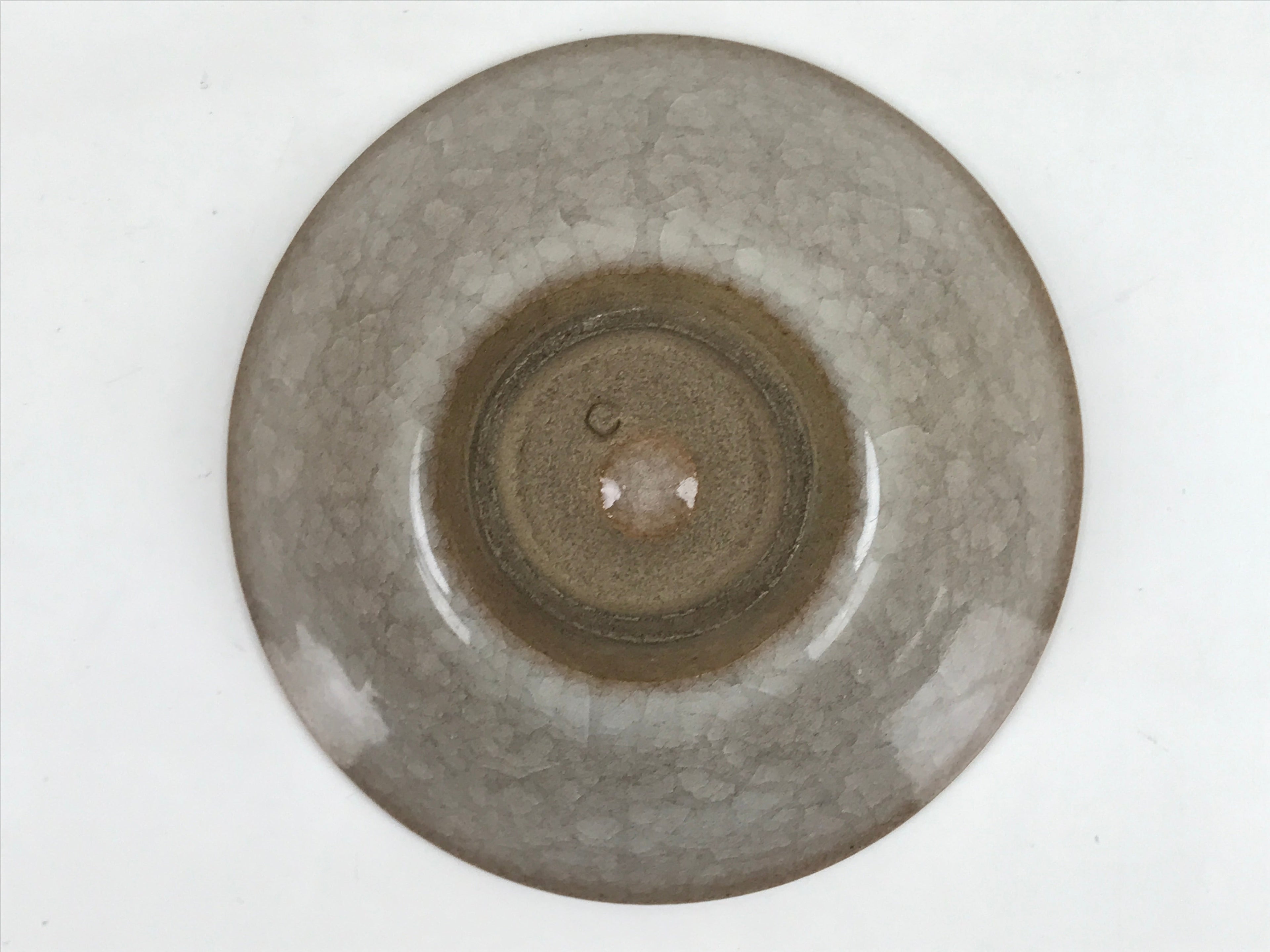 Japanese Pottery Summer Chawan Tea Bowl Vtg Crackle Glaze Gray W/ Box PX734