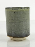 Japanese Pottery Tea Cup Vtg Yunomi Green Brown Akazu Ware W/ Box PX738