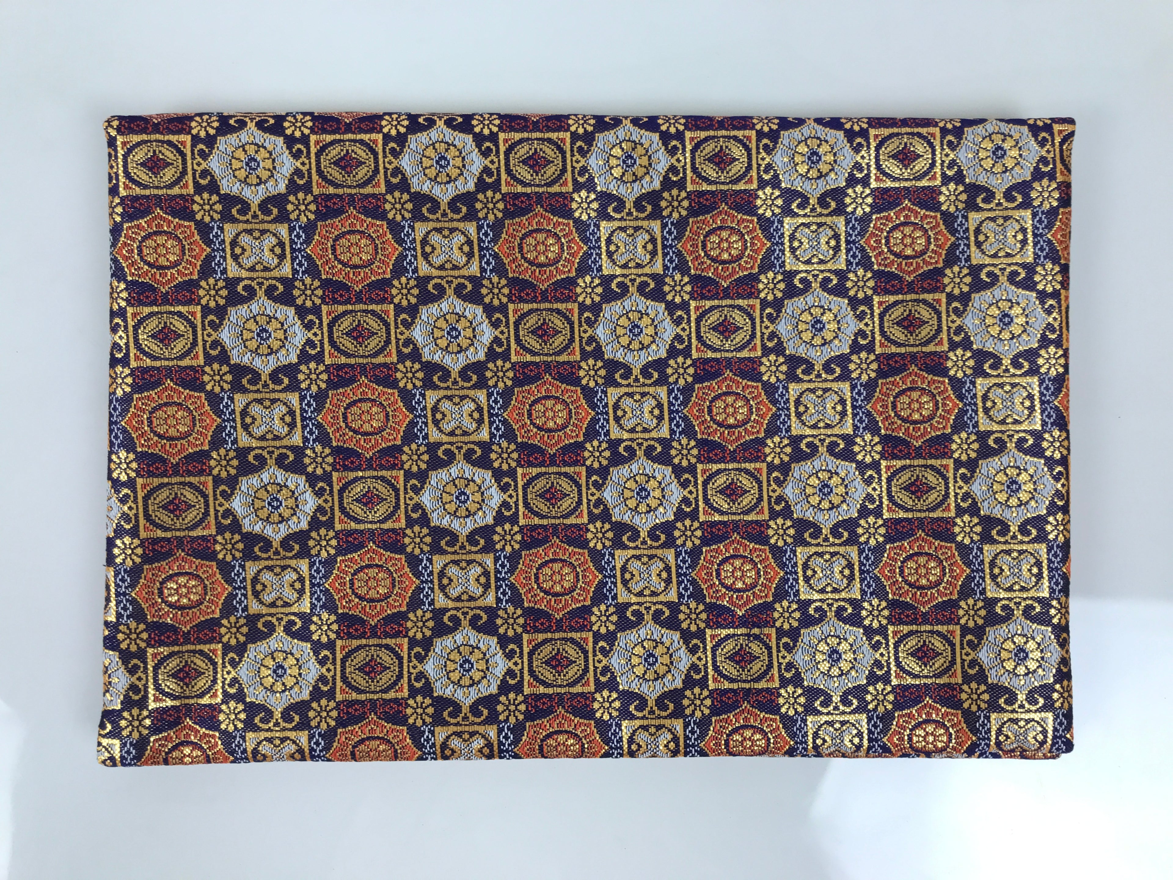 Japanese Prayer Bead Book Fabric Bag Vtg 2 Pockets Jyuzu-Bukuro Purple BA922