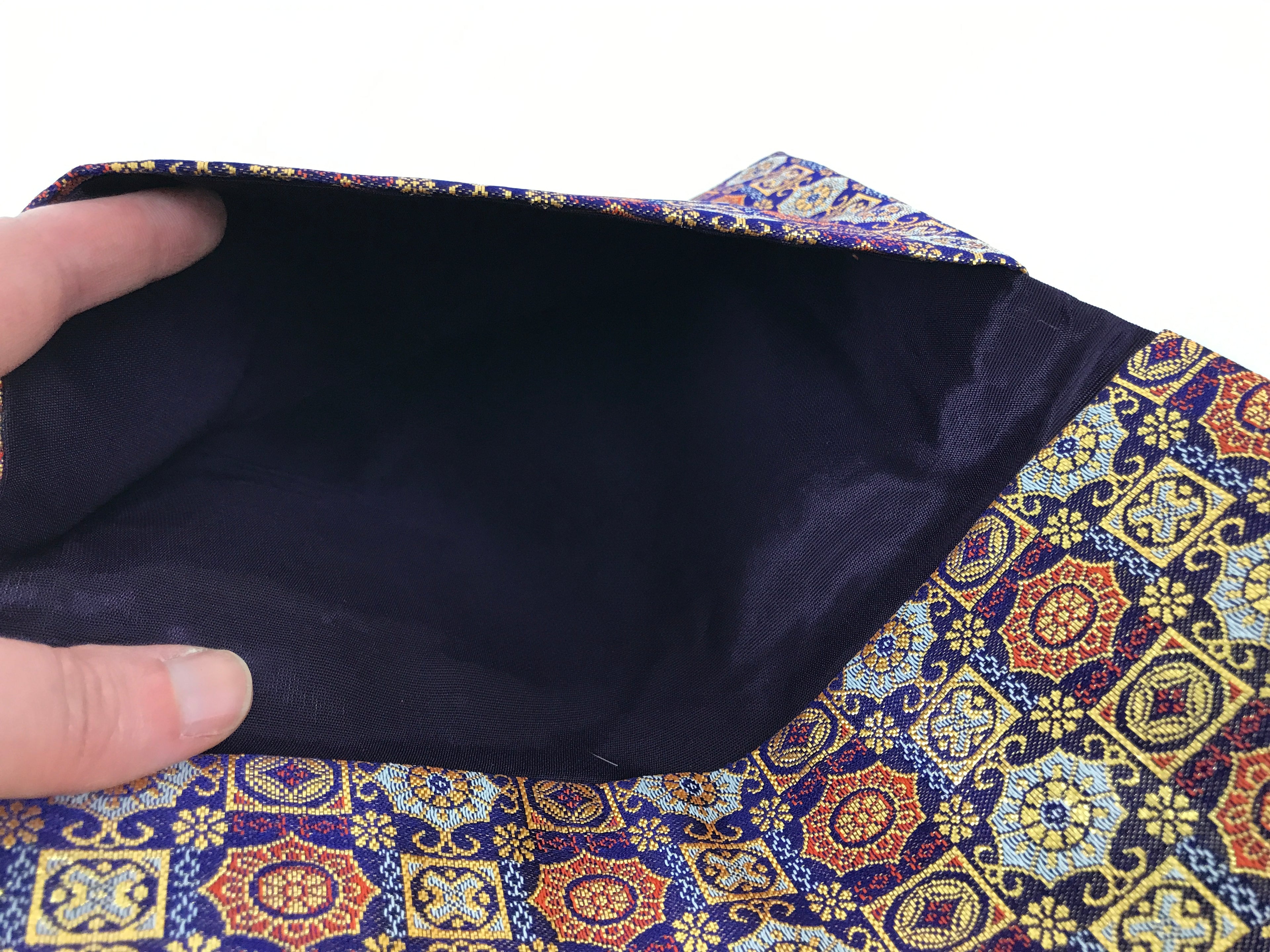 Japanese Prayer Bead Book Fabric Bag Vtg 2 Pockets Jyuzu-Bukuro Purple BA922