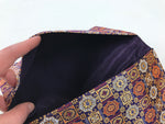 Japanese Prayer Bead Book Fabric Bag Vtg 2 Pockets Jyuzu-Bukuro Purple BA922