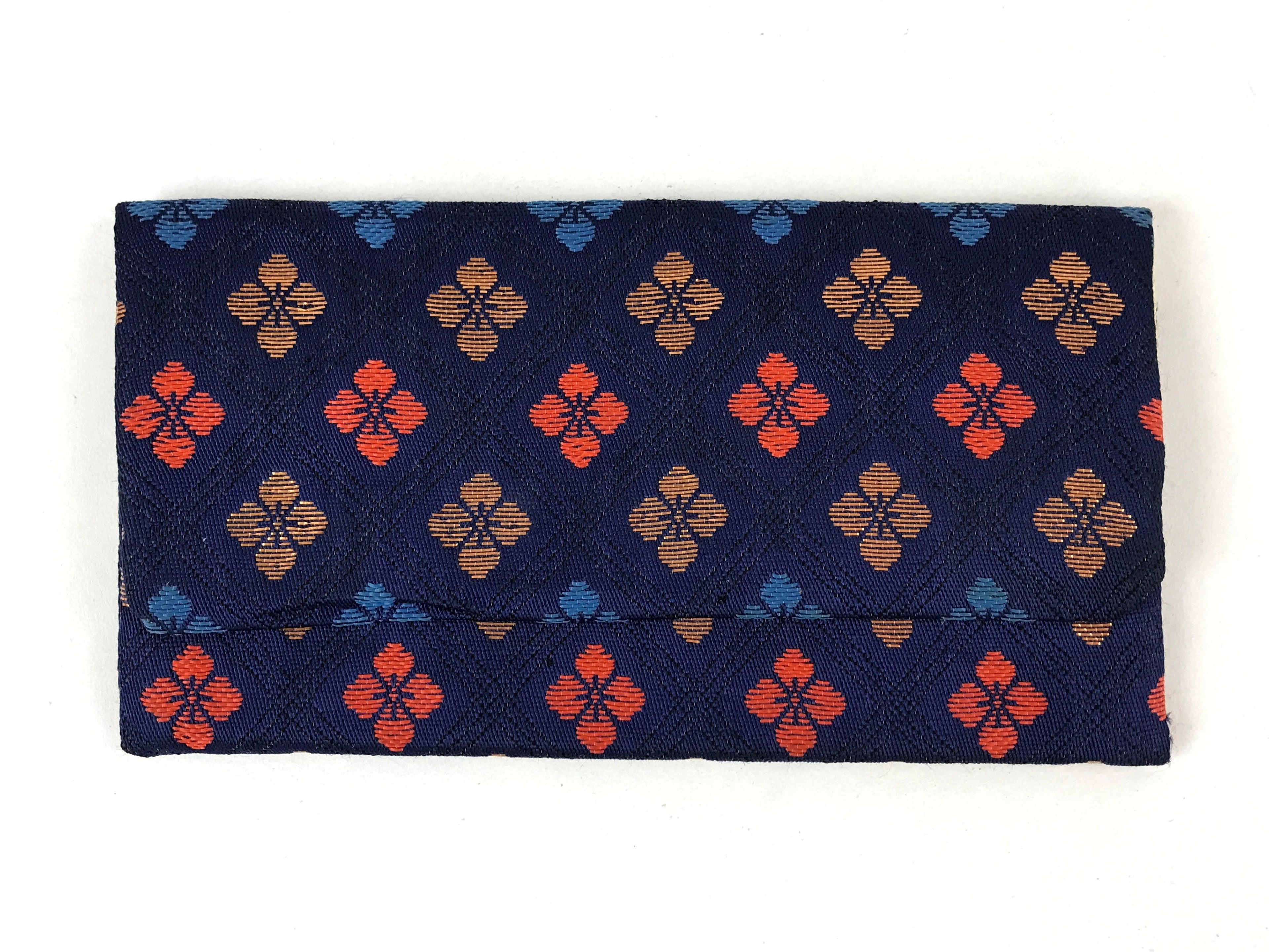 Japanese Prayer Beads Fabric Bag Vtg 2 Pockets Nishijin-Ori Jyuzu-Bukuro BA145