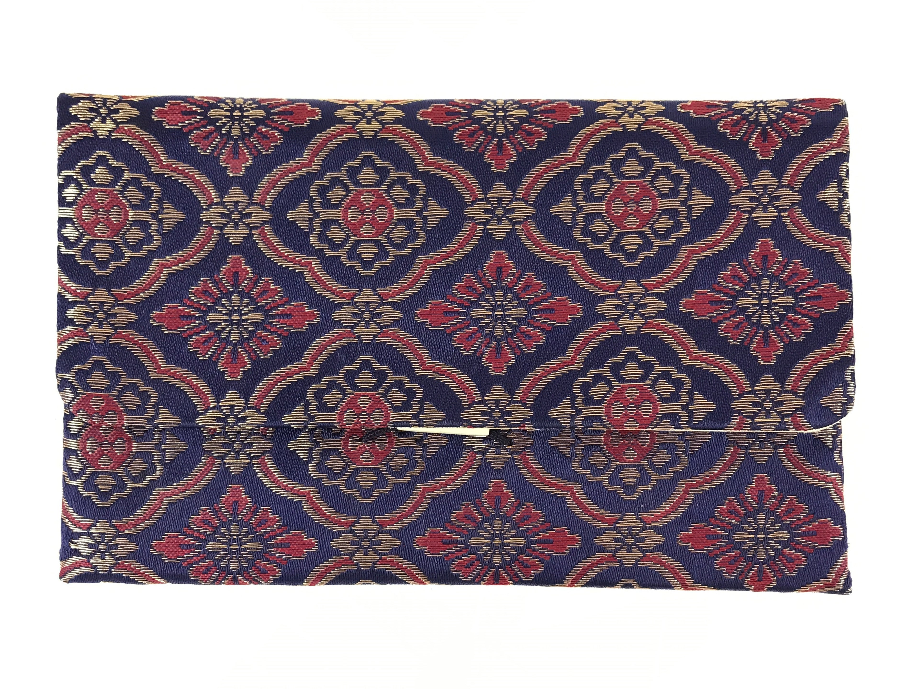Japanese Prayer Beads Fabric Bag Vtg 2 Pockets Nishijin-Ori Jyuzu-Bukuro BA146