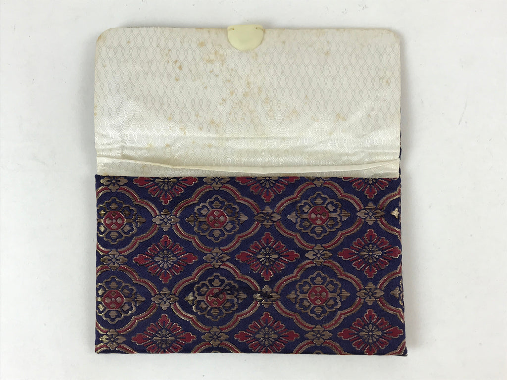 Japanese Prayer Beads Fabric Bag Vtg 2 Pockets Nishijin-Ori Jyuzu-Bukuro BA146