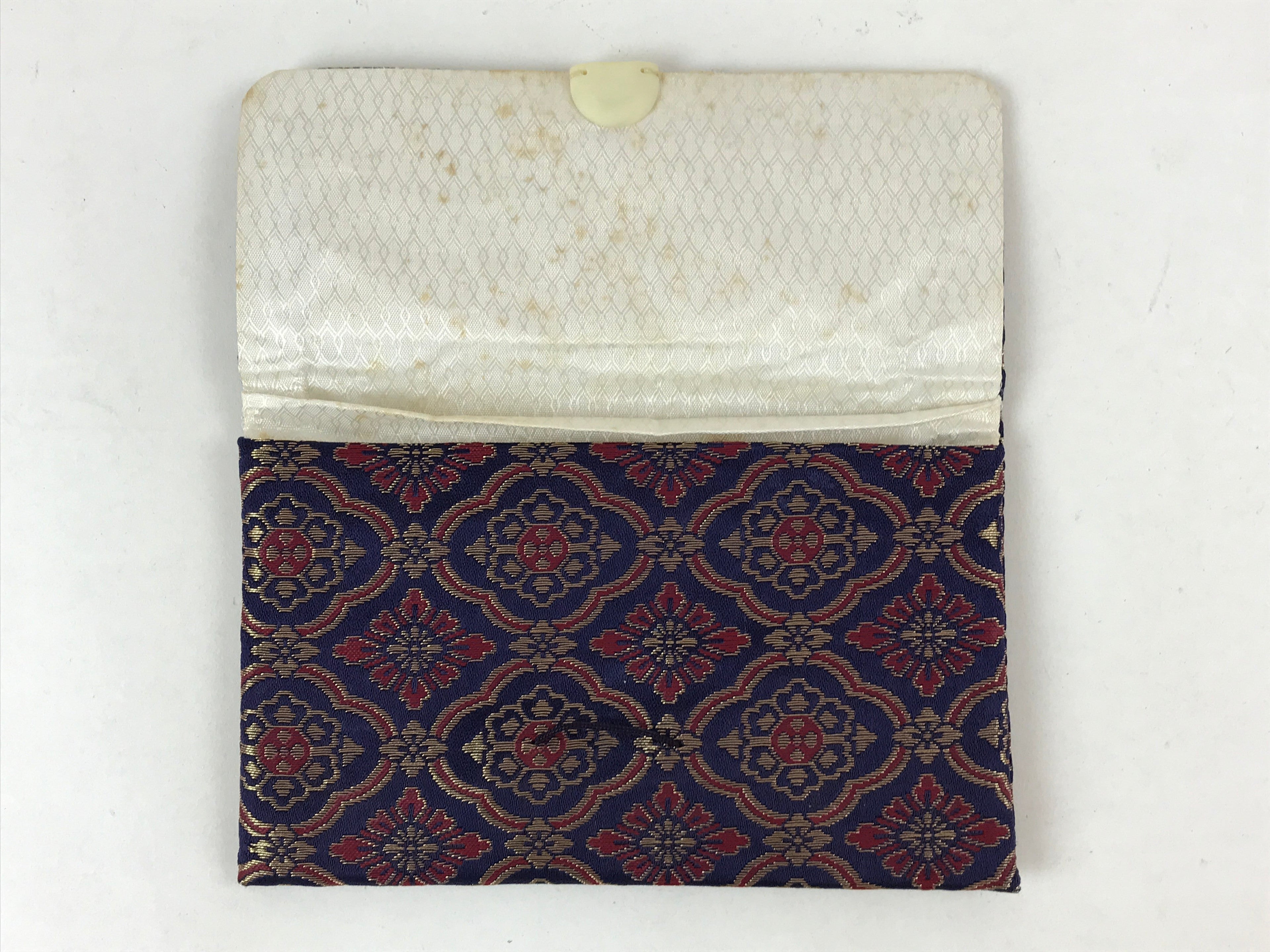 Japanese Prayer Beads Fabric Bag Vtg 2 Pockets Nishijin-Ori Jyuzu-Bukuro BA146