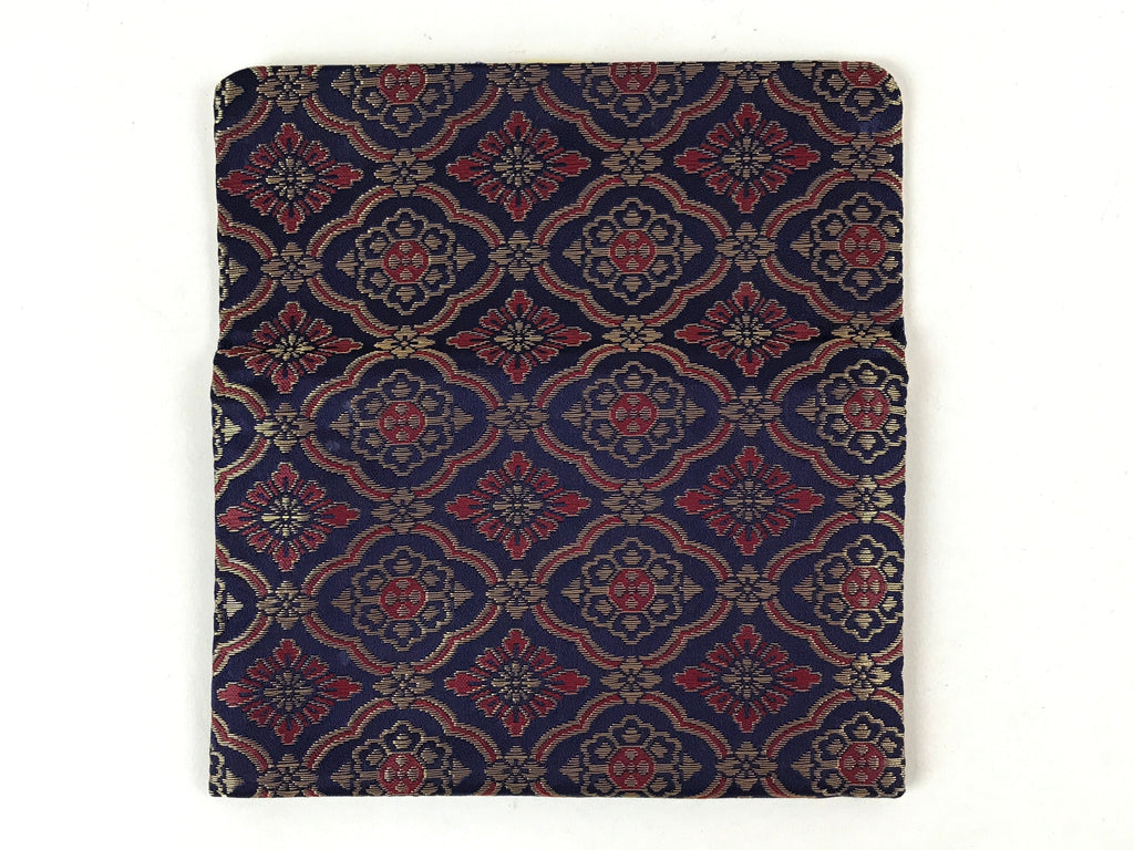 Japanese Prayer Beads Fabric Bag Vtg 2 Pockets Nishijin-Ori Jyuzu-Bukuro BA146
