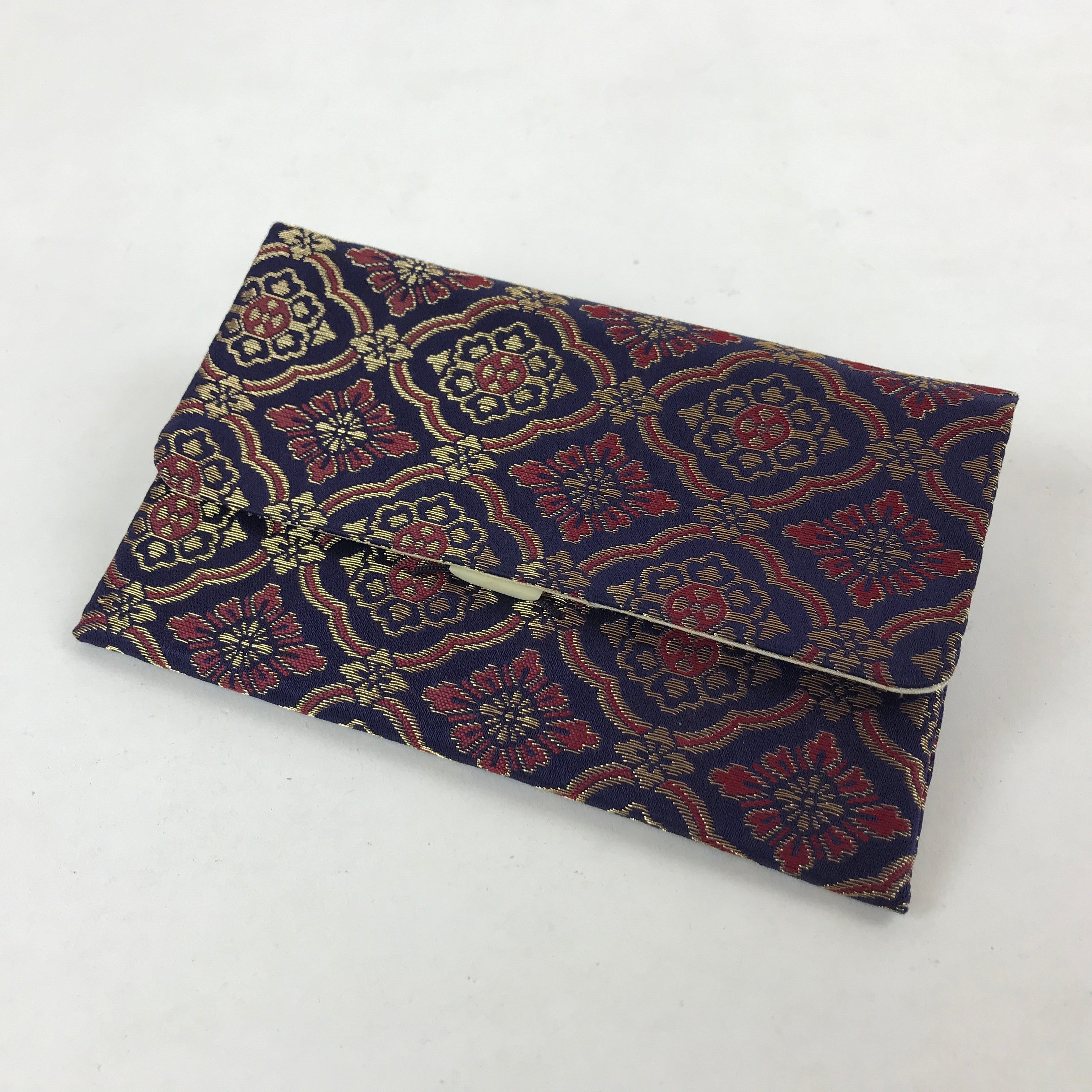 Japanese Prayer Beads Fabric Bag Vtg 2 Pockets Nishijin-Ori Jyuzu-Bukuro BA146
