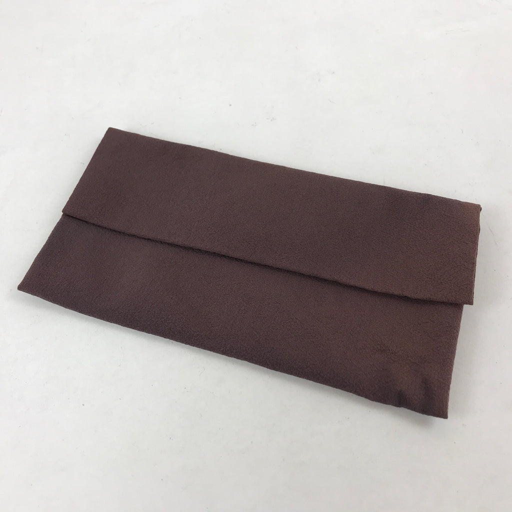 Japanese Prayer Beads Handmade Silk Bag Vtg Brown Fabric Jyuzu-Bukuro BA147
