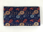 Japanese Prayer Beads Silk Fabric Bag Vtg Juzu-Bukuro Chrysanthemum Blue BA620