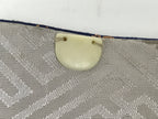 Japanese Prayer Beads Silk Fabric Bag Vtg Juzu-Bukuro Chrysanthemum Blue BA620
