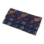 Japanese Prayer Beads Silk Fabric Bag Vtg Juzu-Bukuro Chrysanthemum Blue BA620
