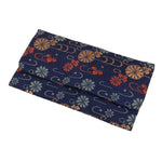 Japanese Prayer Beads Silk Fabric Bag Vtg Juzu-Bukuro Chrysanthemum Blue BA620