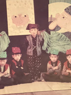 Japanese Preschool Play Photograph Vtg Kobutori Jiisan Folk Tale Color PH178
