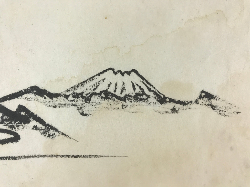 Japanese Print Morning Mt Fuji Tamagawa Jikan First Sunrise 1935 New Years FL230