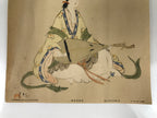 Japanese Printed Reproduction Benzaiten Seven Lucky Gods Vtg Paper Square FL373