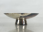 Japanese Pure Silver Sake Cup Sakazuki Guinomi Vtg Wooden Box Display Stand JK50