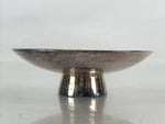 Japanese Pure Silver Sake Cup Sakazuki Guinomi Vtg Wooden Box Display Stand JK50