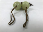 Japanese Quartz Stone Hanging Scroll Weights Fuchin Kakejiku Brown Tassel FC372