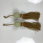 Japanese Quartz Stone Hanging Scroll Weights Fuchin Kakejiku Gold Tassel FC368