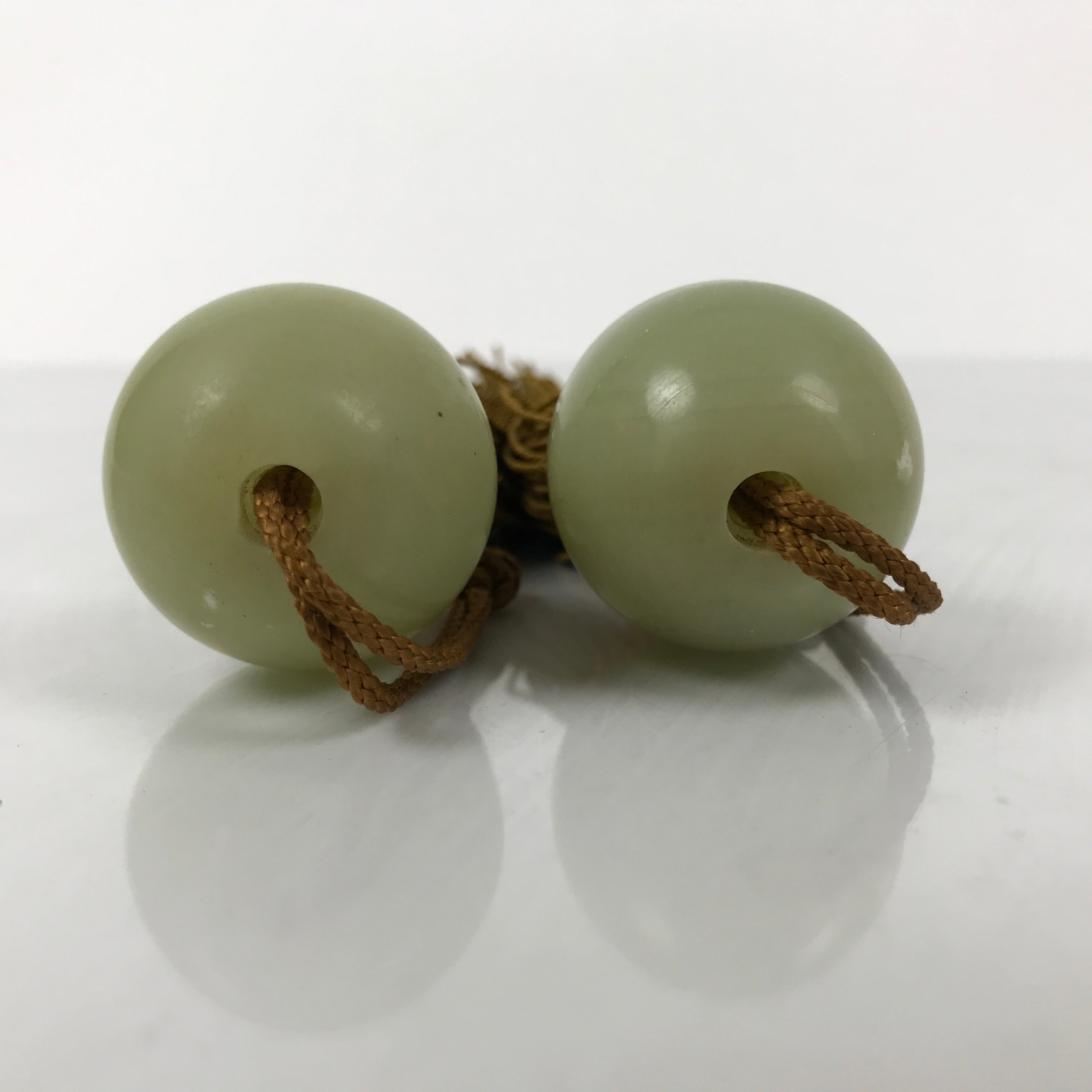 Japanese Quartz Stone Hanging Scroll Weights Fuchin Kakejiku Gold Tassel FC368