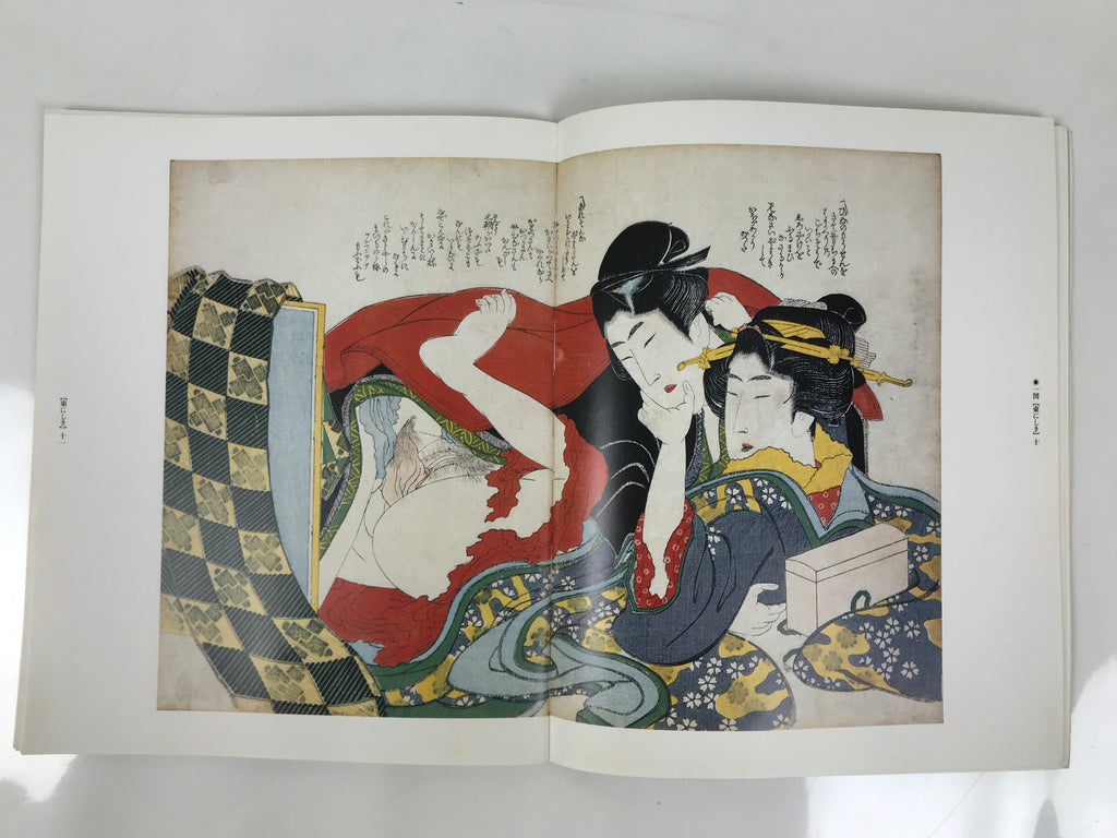 Japanese Record Shunga Ukiyoe Woodblock Print Reproduction Vtg Art FL407