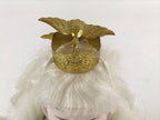 Japanese Renjishi Kabuki Lion Doll Vtg White Hair Mokume Komi Wood Silk ID542