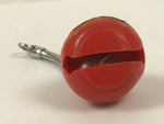 Japanese Resin Hime Daruma Doll Bell Keychain Vtg Metal Chain Amulet Red JK874