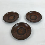 Japanese Resin Lacquer Replica Drink Saucer Vtg Chataku Coaster 3pc Brown L338