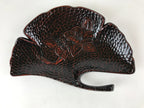 Japanese Resin Lacquer Replica Kashiki Snack Bowl Kamakurabori Ginkgo Leaf L81