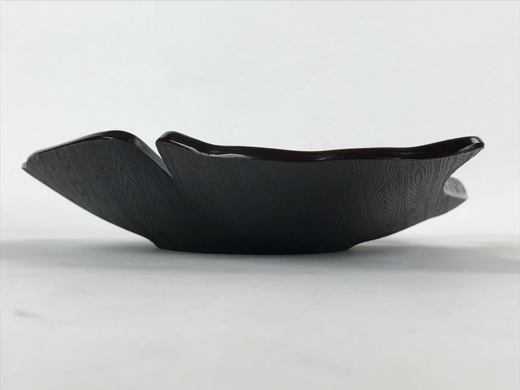 Japanese Resin Lacquer Replica Kashiki Snack Bowl Kamakurabori Ginkgo Leaf L81