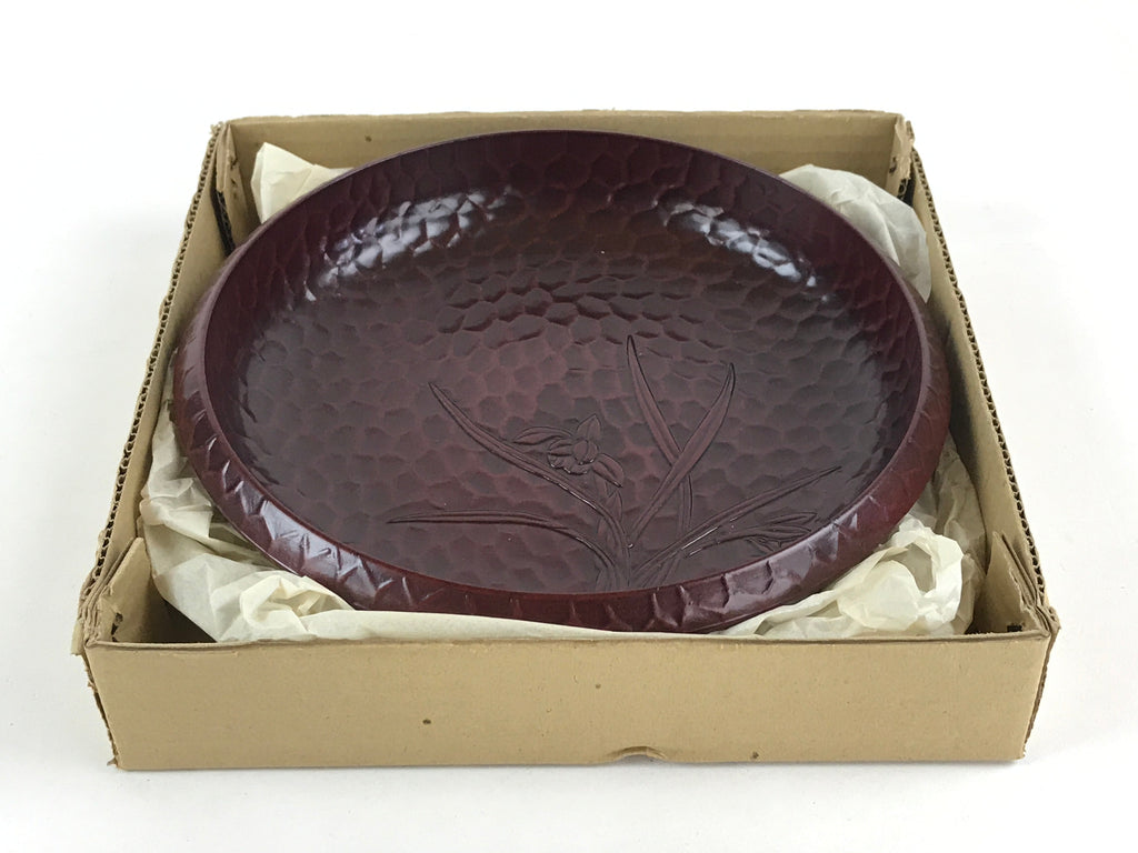 Japanese Resin Lacquer Replica Kashiki Snack Bowl Vtg Kamakurabori Iris L21