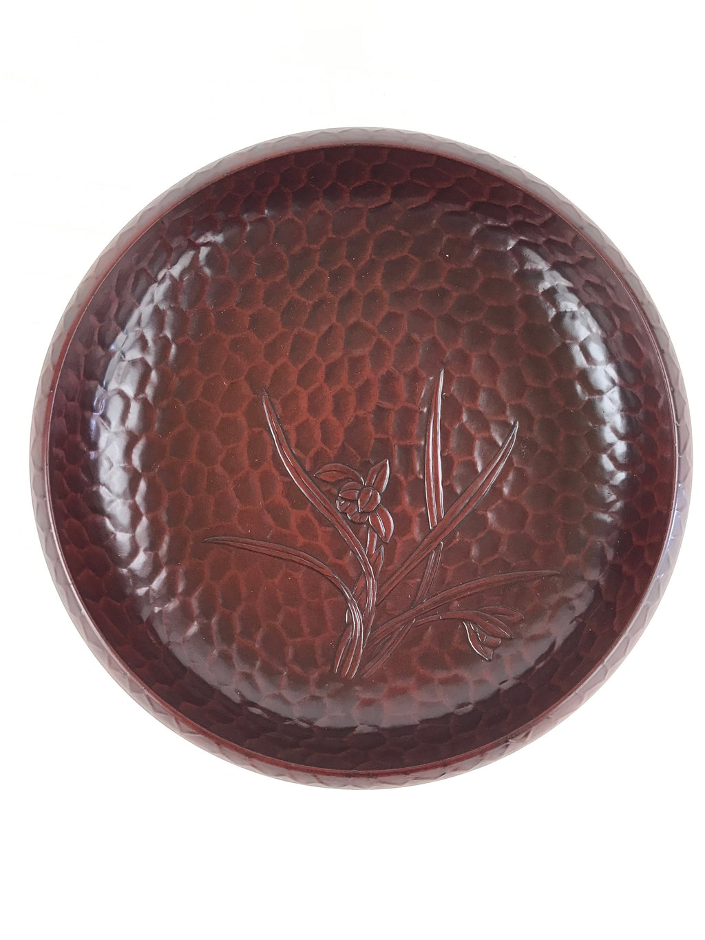 Japanese Resin Lacquer Replica Kashiki Snack Bowl Vtg Kamakurabori Iris L21