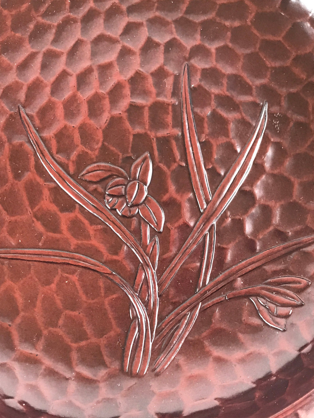 Japanese Resin Lacquer Replica Kashiki Snack Bowl Vtg Kamakurabori Iris L21