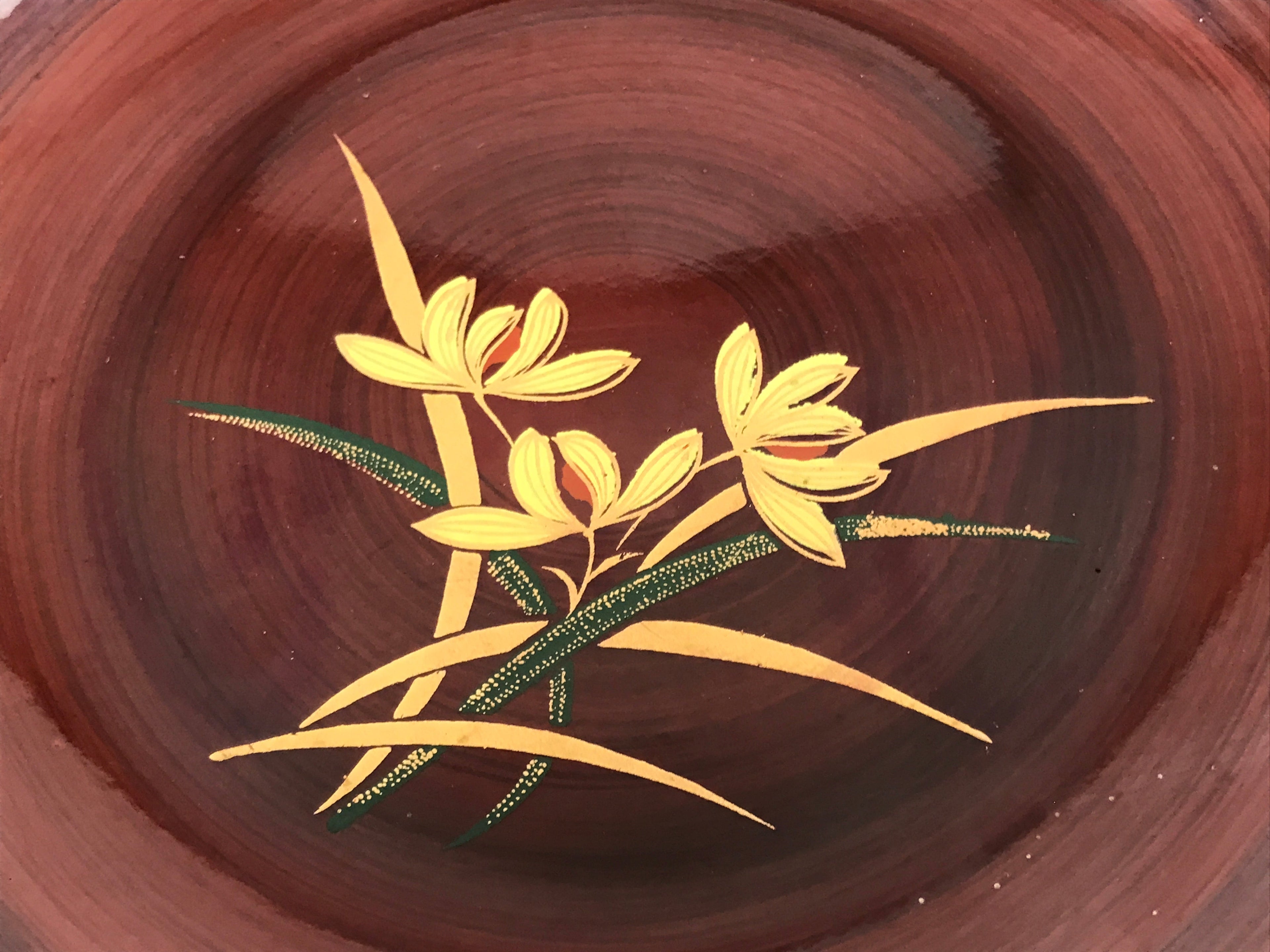 Japanese Resin Lacquer Replica Kashiki Snack Bowl Vtg Kashibachi Flowers L278