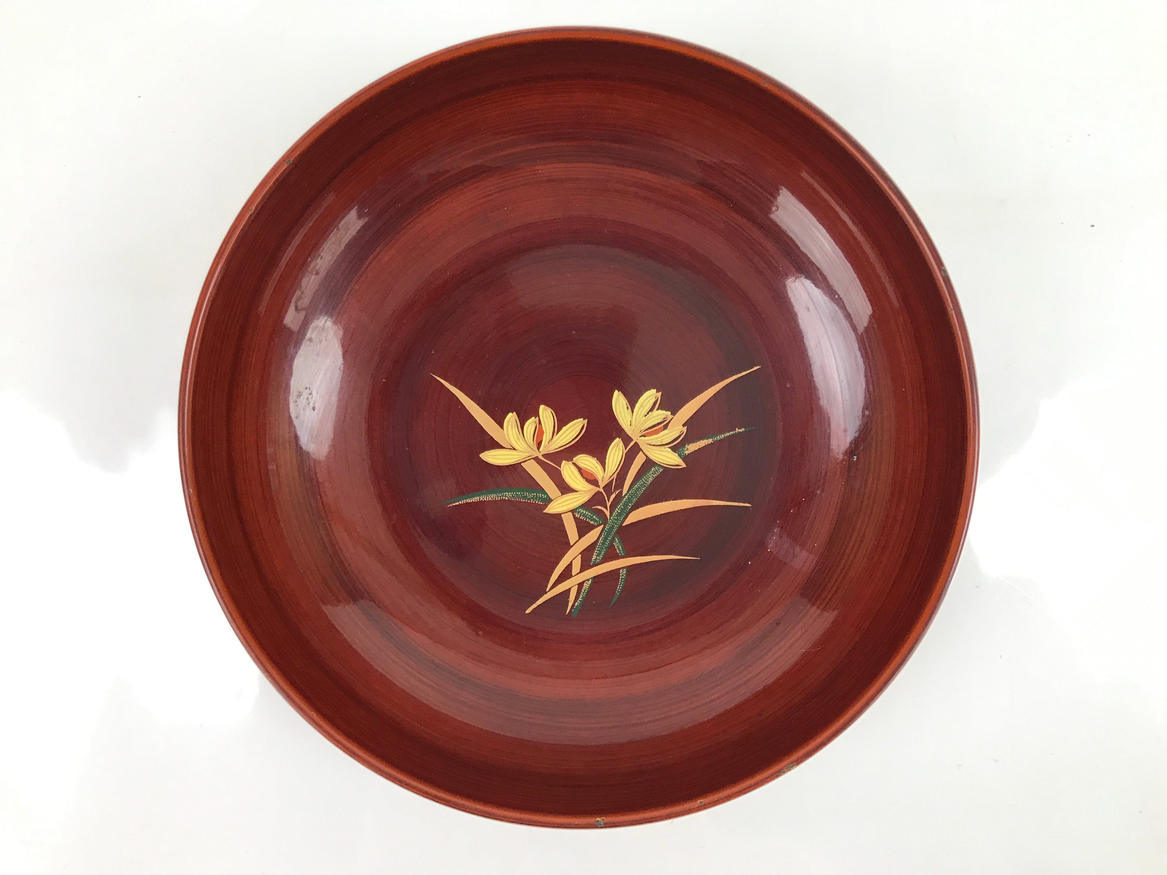 Japanese Resin Lacquer Replica Kashiki Snack Bowl Vtg Kashibachi Flowers L278